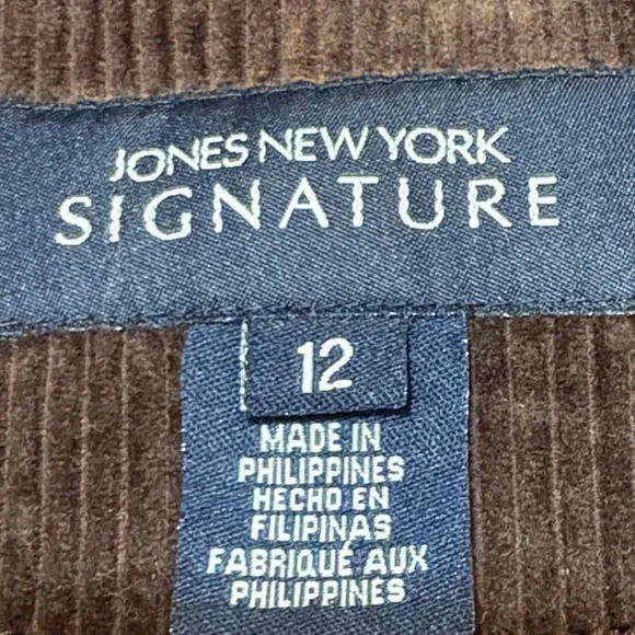 Jones New York Signature Women’s Brown Corduroy Blazer Size 12 - Picture 7 of 9